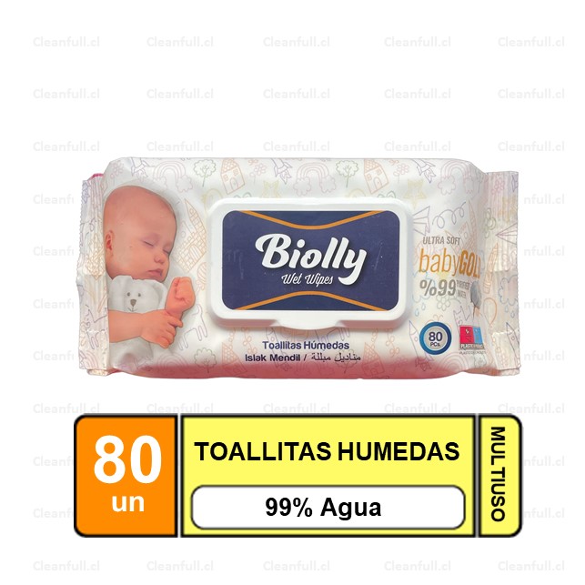 TOALLAS HUMEDAS BIOLLY WIPE 80 UN