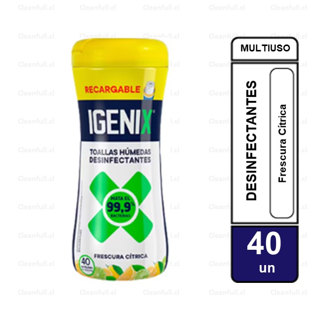 TOALLAS IGENIX DESINFECTANTE FRASCO 40 UN