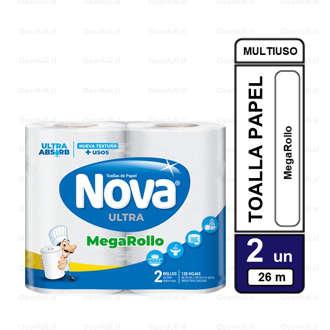 TOALLA DE PAPEL NOVA MEGA ROLLO  2UN 26M