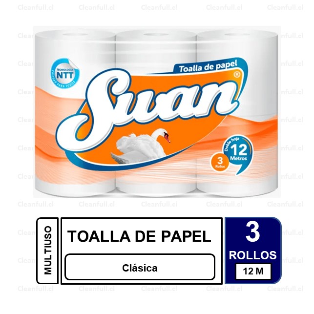 TOALLA DE PAPEL DH SWAN 3UN  12M