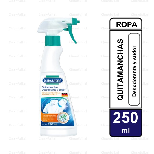 QUITAMANCHAS DESODORANTES Y SUDOR DR. BECKMANN 250 ML