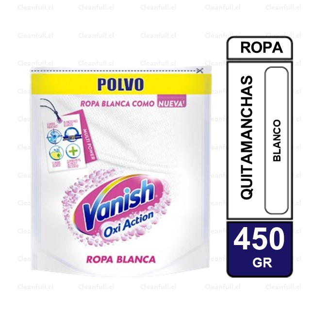 QUITAMANCHAS EN POLVO VANISH BLANCO TOTAL 450 GR