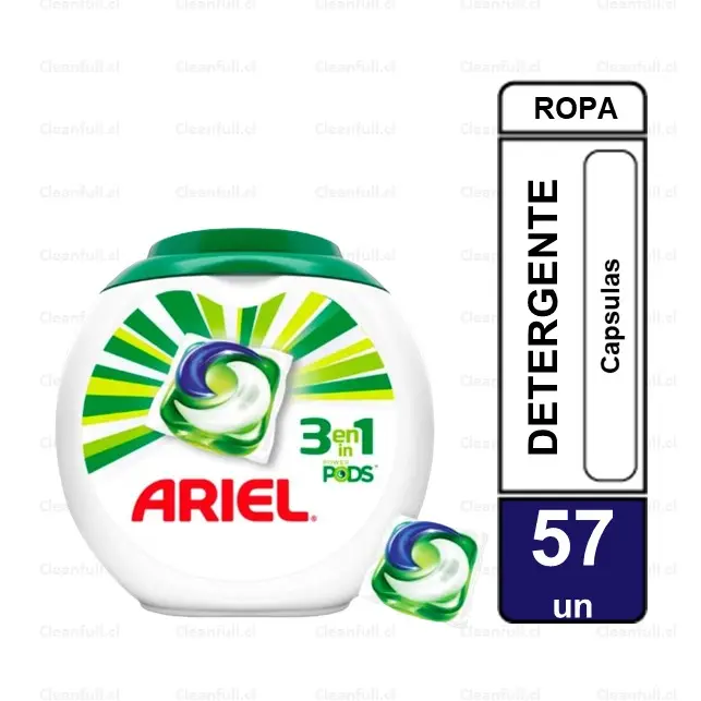 DETERGENTE CAPSULAS ARIEL 3 EN 1 57 UN