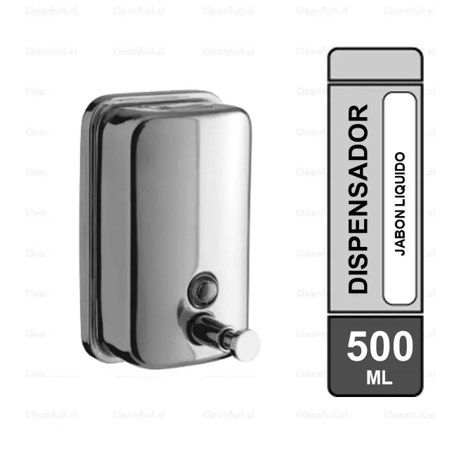 DISPENSADOR METALICO DE JABON LIQUIDO 500 ML