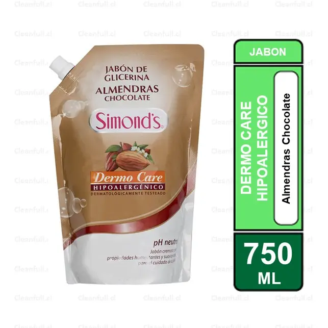 JABON LIQUIDO GLICERINA SIMONDS ALMENDRAS CHOCOLATE DOYPACK 750 ML