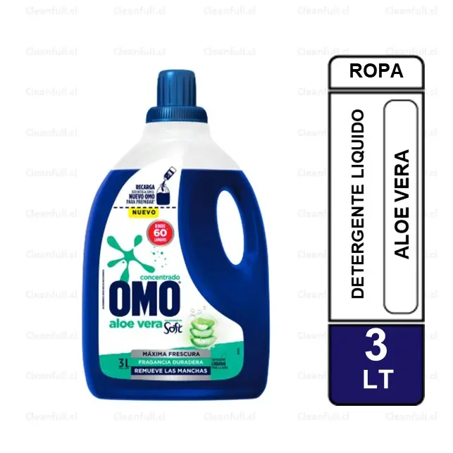 DETERGENTE LIQUIDO OMO ALOE VERA CON TOQUE SOFT 3 L