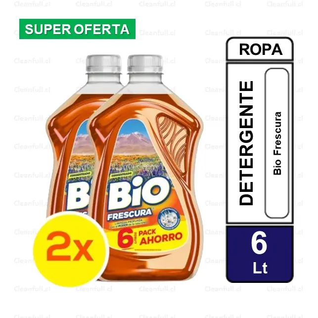 PACK 2 UN DETERGENTE LIQUIDO BIO FRESCURA NARANJO 3L