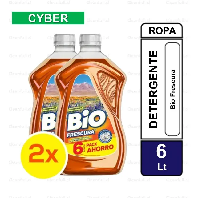 PACK 2 UN DETERGENTE LIQUIDO BIO FRESCURA NARANJO 3L