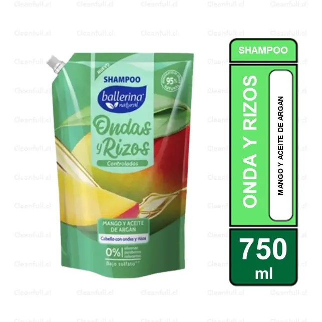 SHAMPOO BALLERINA ONDAS Y RIZOS 750 ML
