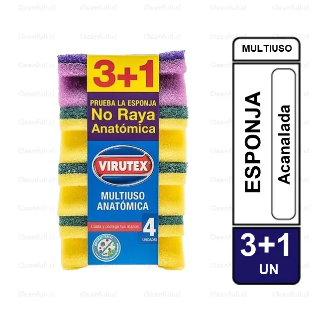 ESPONJA ACANALADA VIRUTEX 3+1 UN