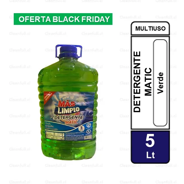 DETERGENTE MAS LIMPIO MATIC VERDE 5 LT