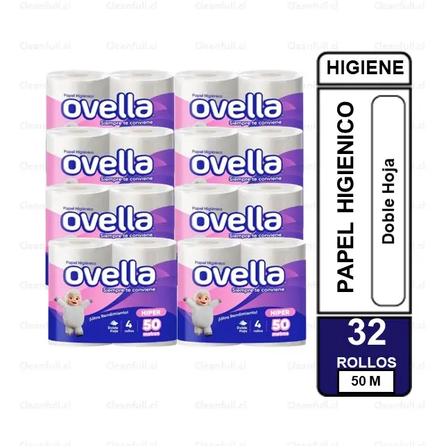 MANGA PAPEL HIGIENICO DH OVELLA 32 ROLLOS 50 MT 