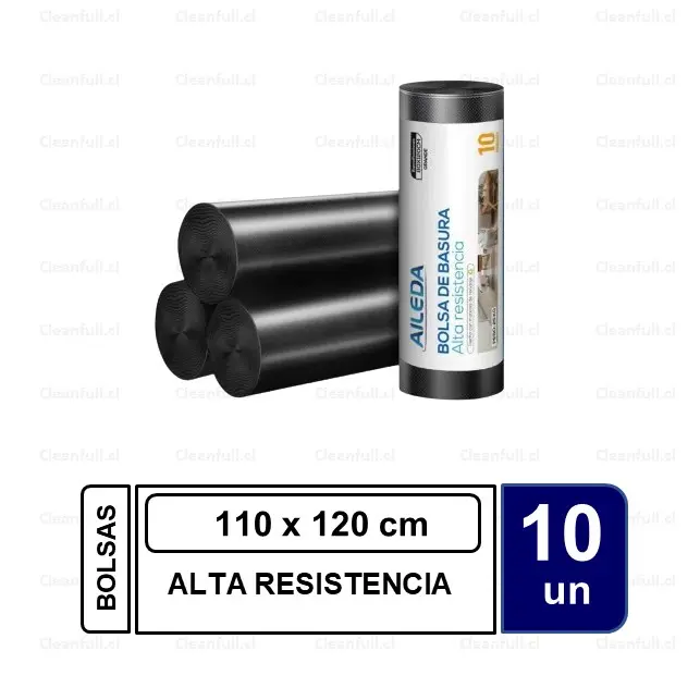 BOLSA BASURA AILEDA 110 X 120 ALTA RESISTENCIA 10 UN