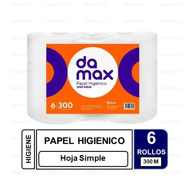 PAPEL HIGIENICO DAMAX HS INDUSTRIAL 6 UN 300 MT