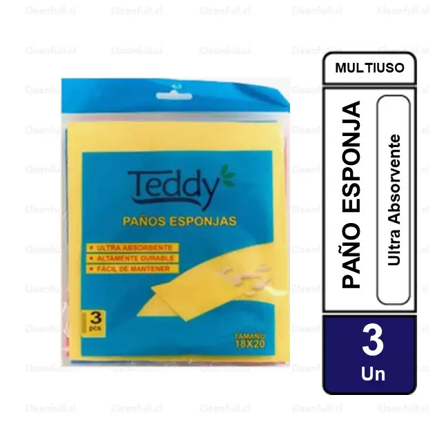 PAÑO ESPONJA TEDDY PREMIUN 3 UN 
