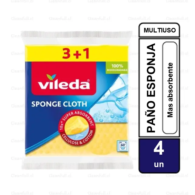 PAÑO VILEDA HUMEDO PACK 3+1