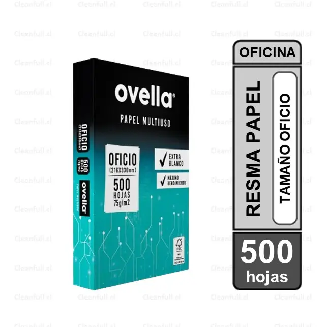 RESMA PAPEL FOTOCOPIA OVELLA OFICIO 75GR 500