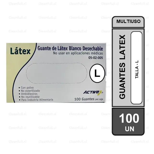 CAJA GUANTES EXAMINACION LATEX TALLA-L 100 UN