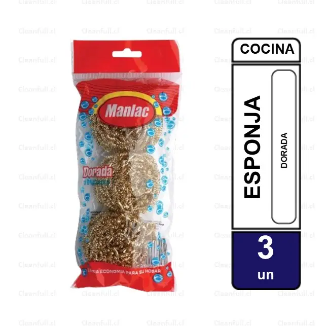 ESPONJA VIRUTILLA MANLAC DORADA 3 UN