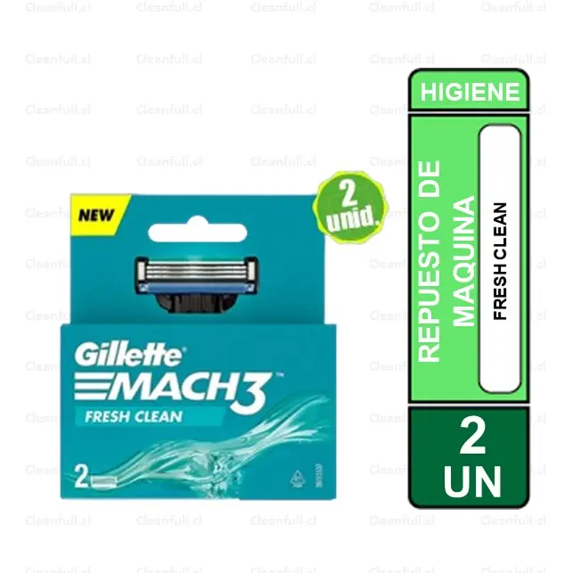 REPUESTO PARA MAQUINA DE AFEITAR GILLETTE MACH3  FRESH CLEAN 2 UN