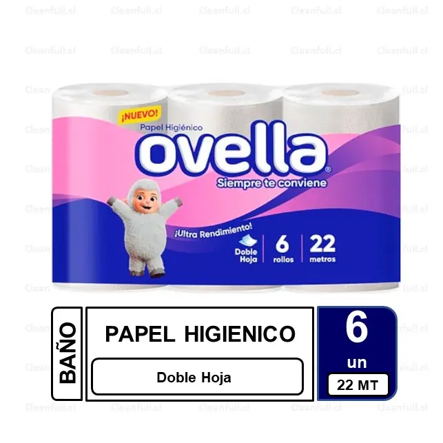 PAPEL HIGIENICO OVELLA DH 6 UN 22 MT 