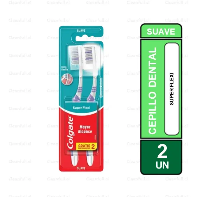 CEPILLO DENTAL COLGATE  SUPER FLEXI SUAVE PACK 2 UN