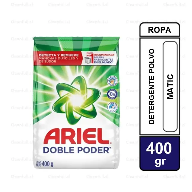 DETERGENTE ARIEL MATIC EN POLVO 400 GR
