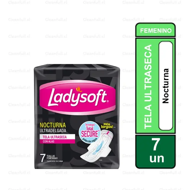 TOALLAS HIGIENICAS LADYSOFT NOCTURNAS MALLA CON ALAS 7 UN