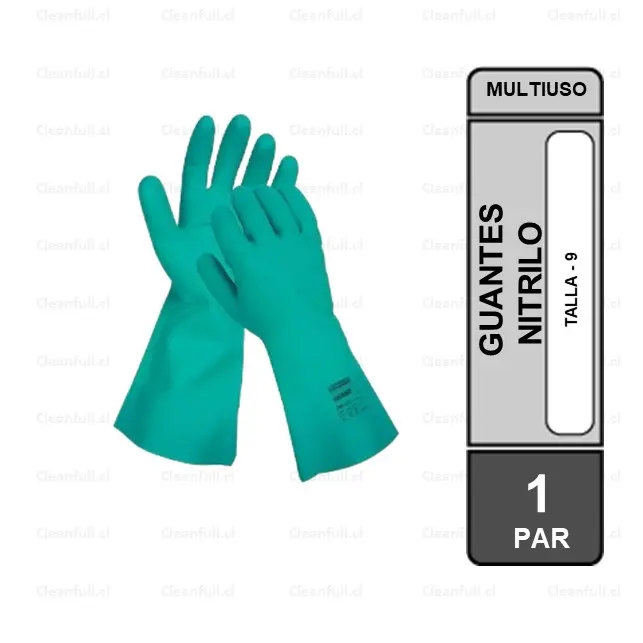 GUANTE NITRILO FLOCADO VERDE 9