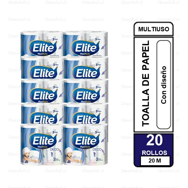 MANGA TOALLA DE PAPEL ELITE TH DECO MAXI ROLLO 20 UN 20MT 
