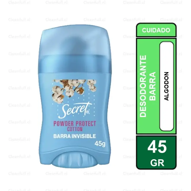 DESODORANTE SECRET BARRA ALGODON 45 GR
