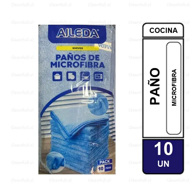 PACK PAÑO MICROFIBRA EXTRA SUAVE AILEDA 35X35CM 10 UN