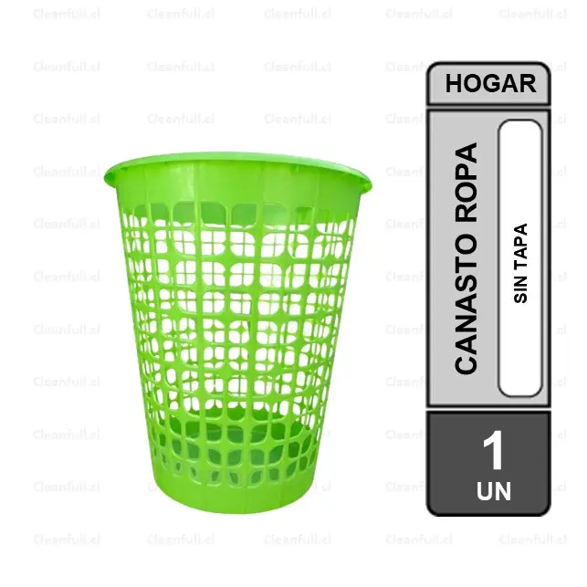 CANASTO ROPA VERDE SIN TAPA