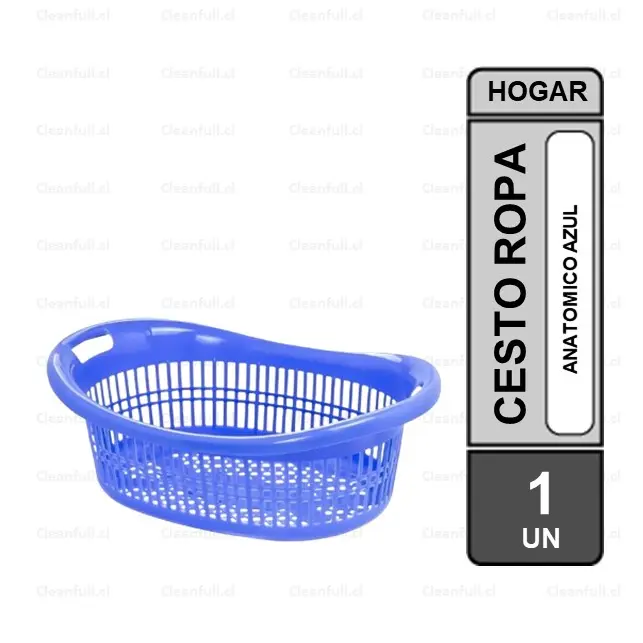 CESTO CANASTO ROPA ANATOMICO AZUL 