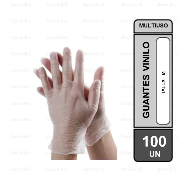 CAJA DE GUANTES VINILO LIBRE POLVO TALLA- M 100 UN