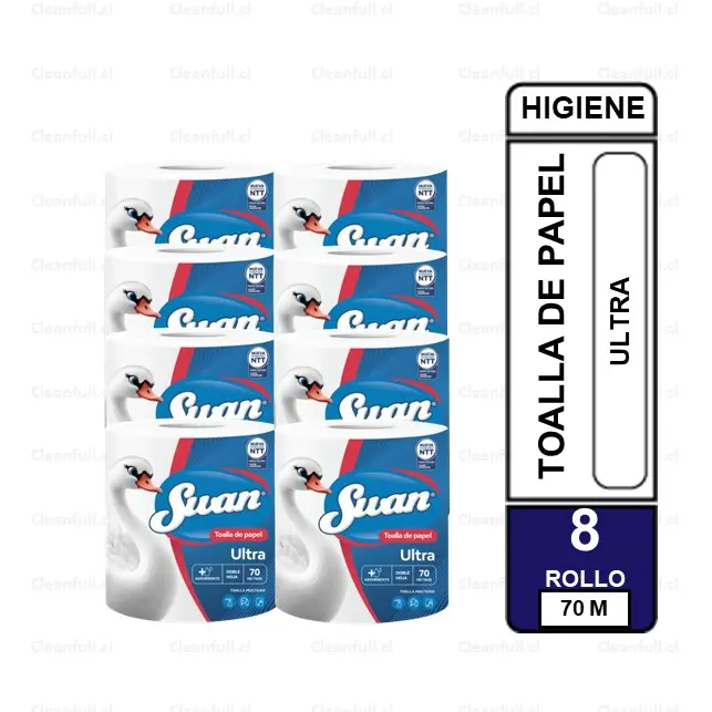 MANGA TOALLA DE PAPEL DH SWAN ULTRA 8 UN 70 M 