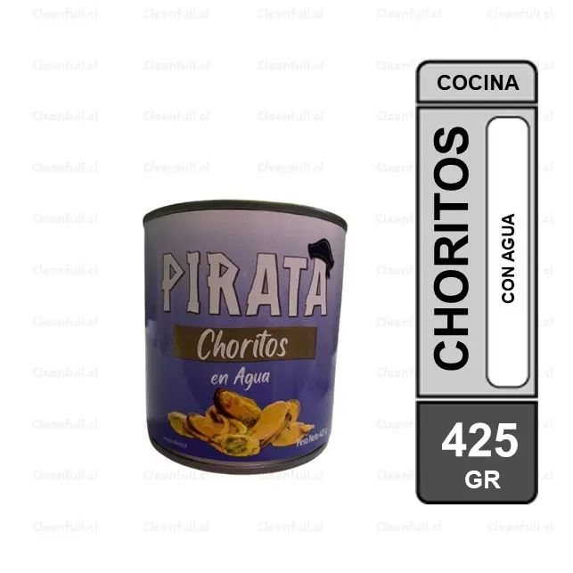 CHORITOS EN AGUA PIRATA 425GR 