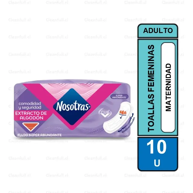 TOALLAS NOSOTRAS MATERNIDAD TELA SUAVE 10 UN