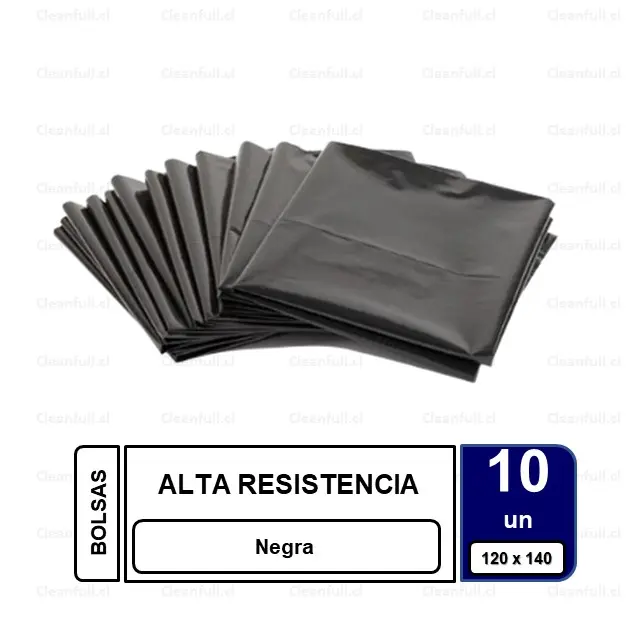 BOLSA DE BASURA NEGRA 10 UN 120X140 