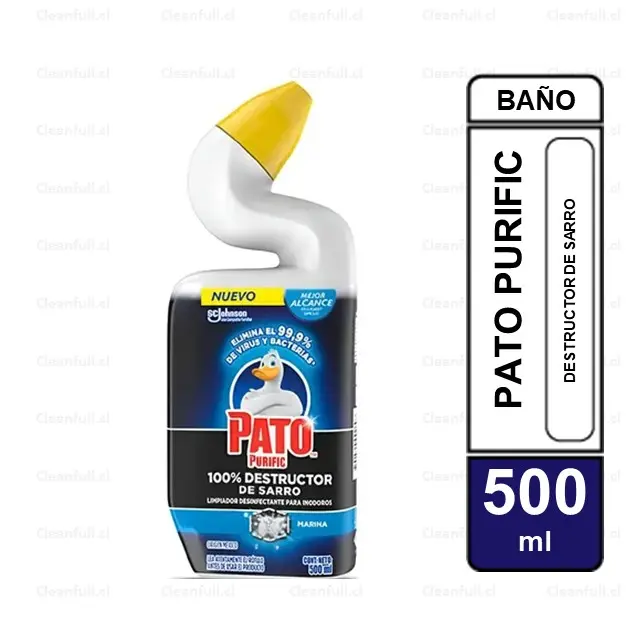 LIMPIADOR DE INODORO PATO PURIFIC 100% DESTRUCTOR DE SARRO 500 ML