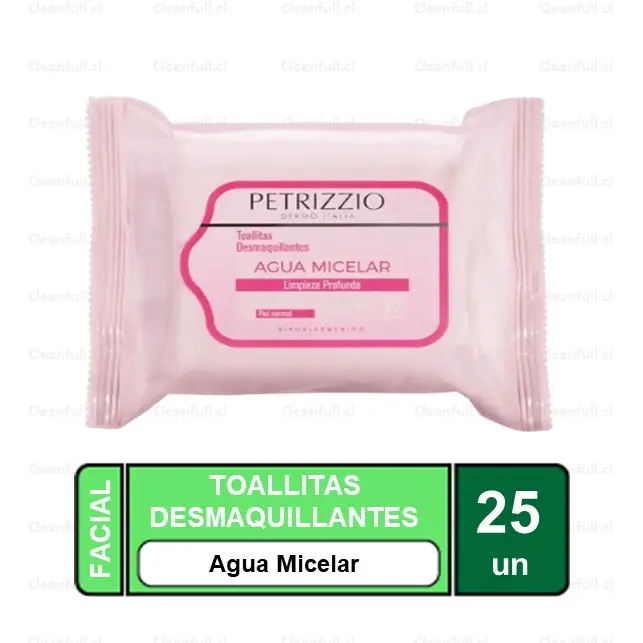 TOALLITAS DESMAQUILLANTES PETRIZZIO AGUA MICELAR 25 UN
