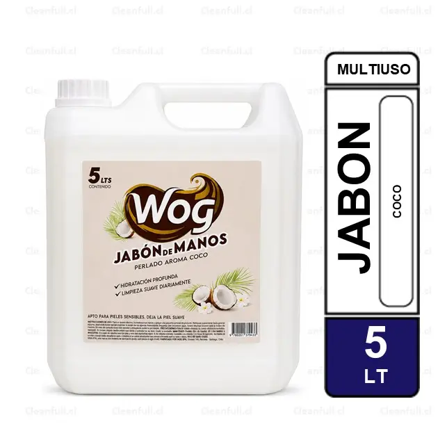 JABON LIQUIDO WOG CREMOSO COCO 5 LT