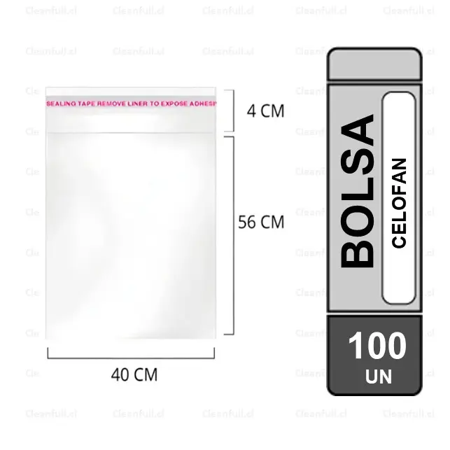 BOLSA CELOFAN CON ADHESIVO 40 X60 