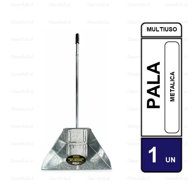 PALA PARA BASURA METALICA CON MANGO TIPO BASTON