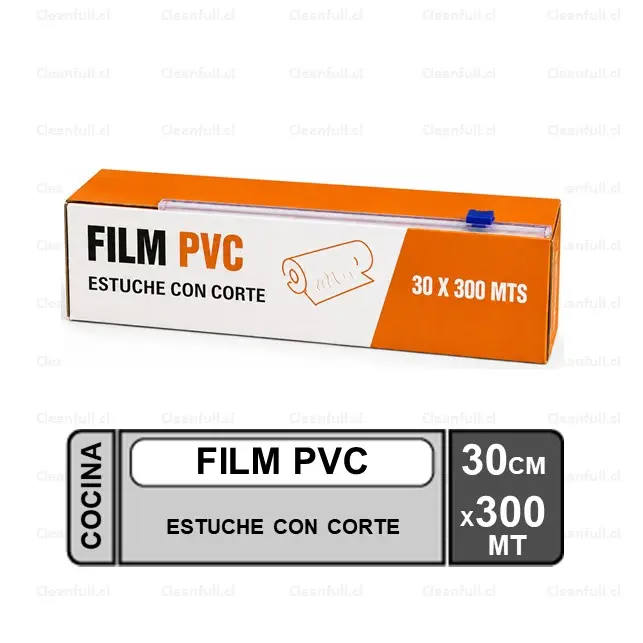 FILM PLASTICO ALIMENTO 30CM X 300MT CON ESTUCHE Y CORTE