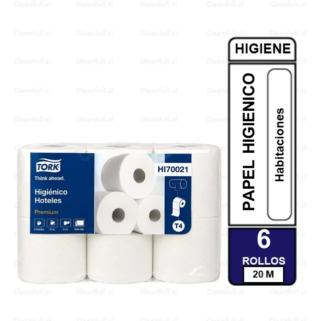 PAPEL HIGIENICO HOTELES TORK DH 6 UN 20 MT