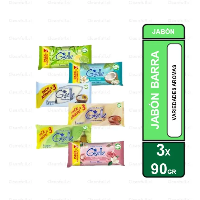 JABON EN BARRA GISELLE AROMAS 3 UN 90 GR