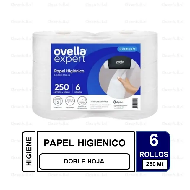 PAPEL HIGIENICO OVELLA DH 6 UN 250 MT