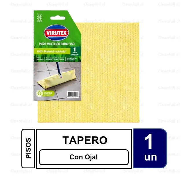 TRAPERO ALGODON DOBLE AMARILLO CON OJAL VIRUTEX  50X45 