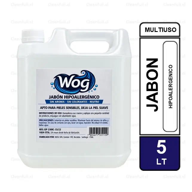 JABON LIQUIDO WOG NEUTRO HIPOALERGENICO 5 LT